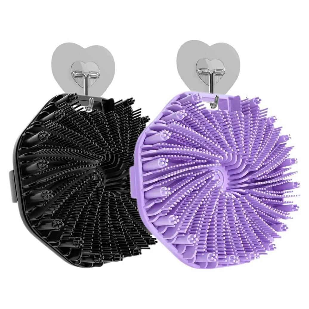 Exfoliador de Cuerpo de Silicona 2 Pcs Negro - Ecológico y Antideslizante