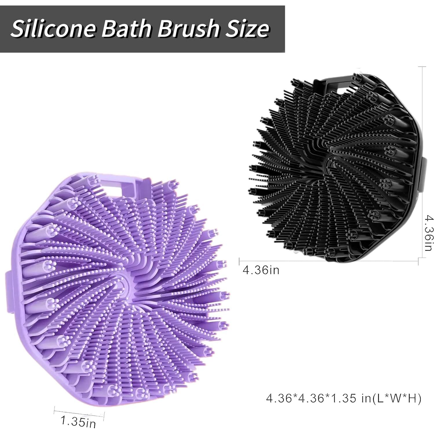 Exfoliador de Cuerpo de Silicona 2 Pcs Negro - Ecológico y Antideslizante