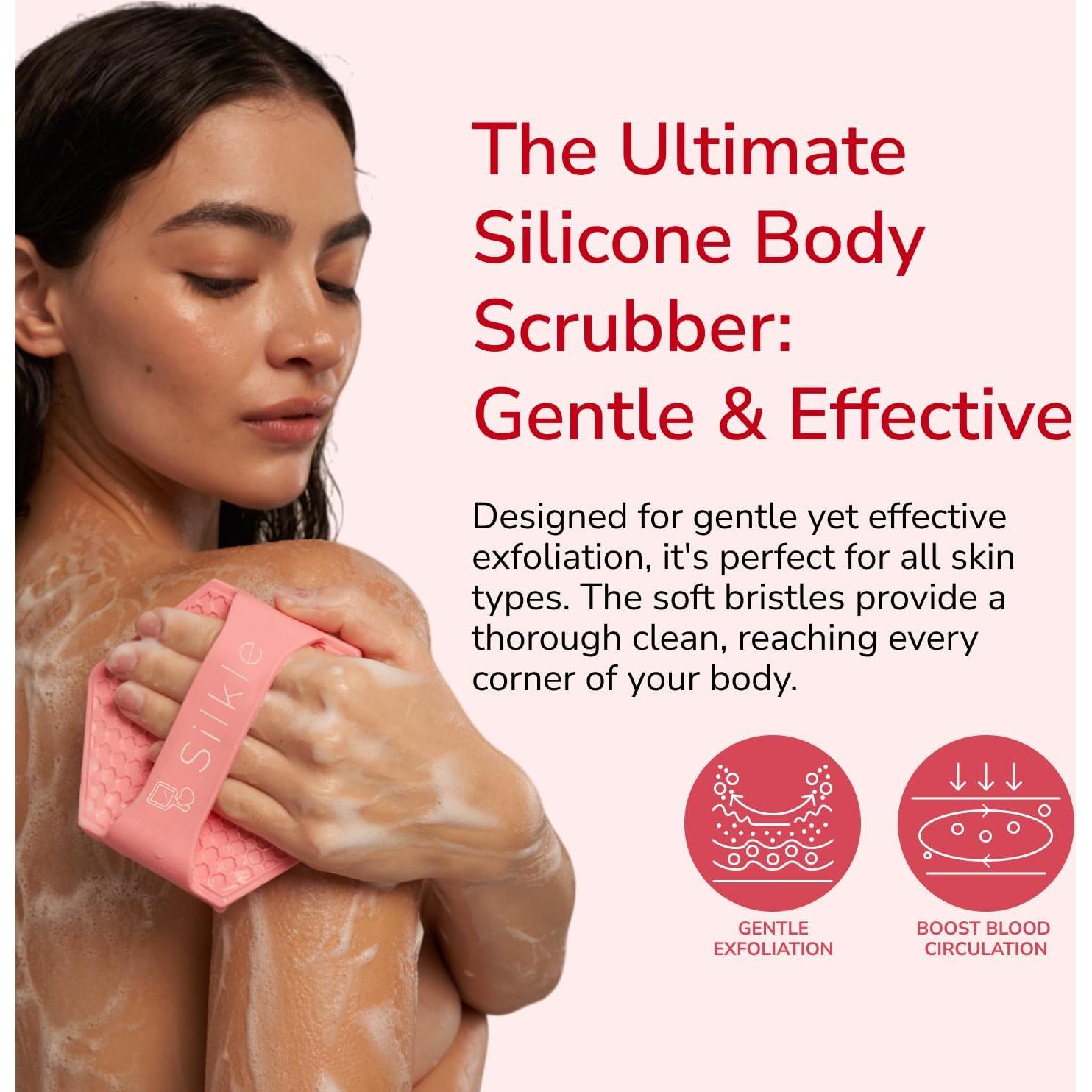 Esponja de Silicona Exfoliante SILKLE Rosa 11x11cm