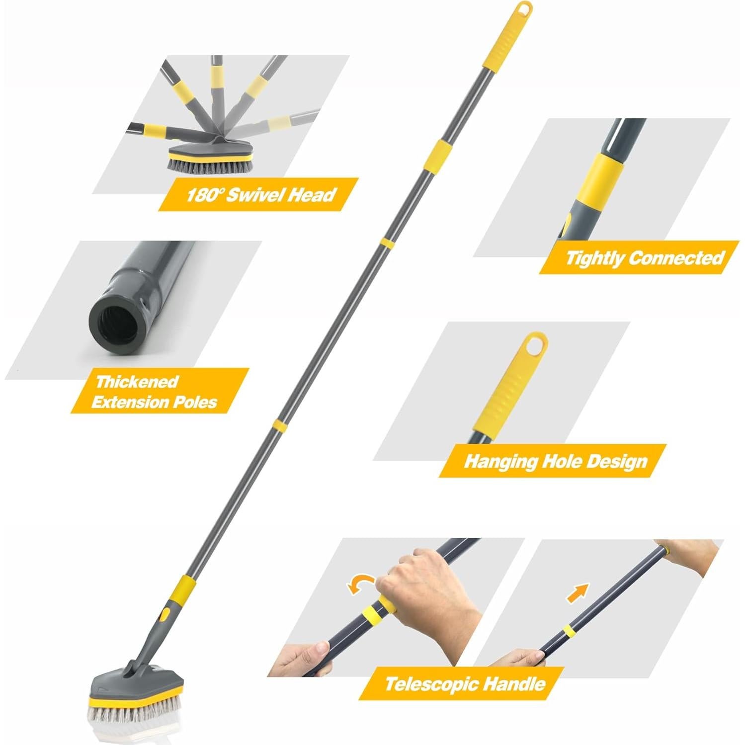 Cepillo de Baño DALIPER con Mango Telescópico 119-142 cm