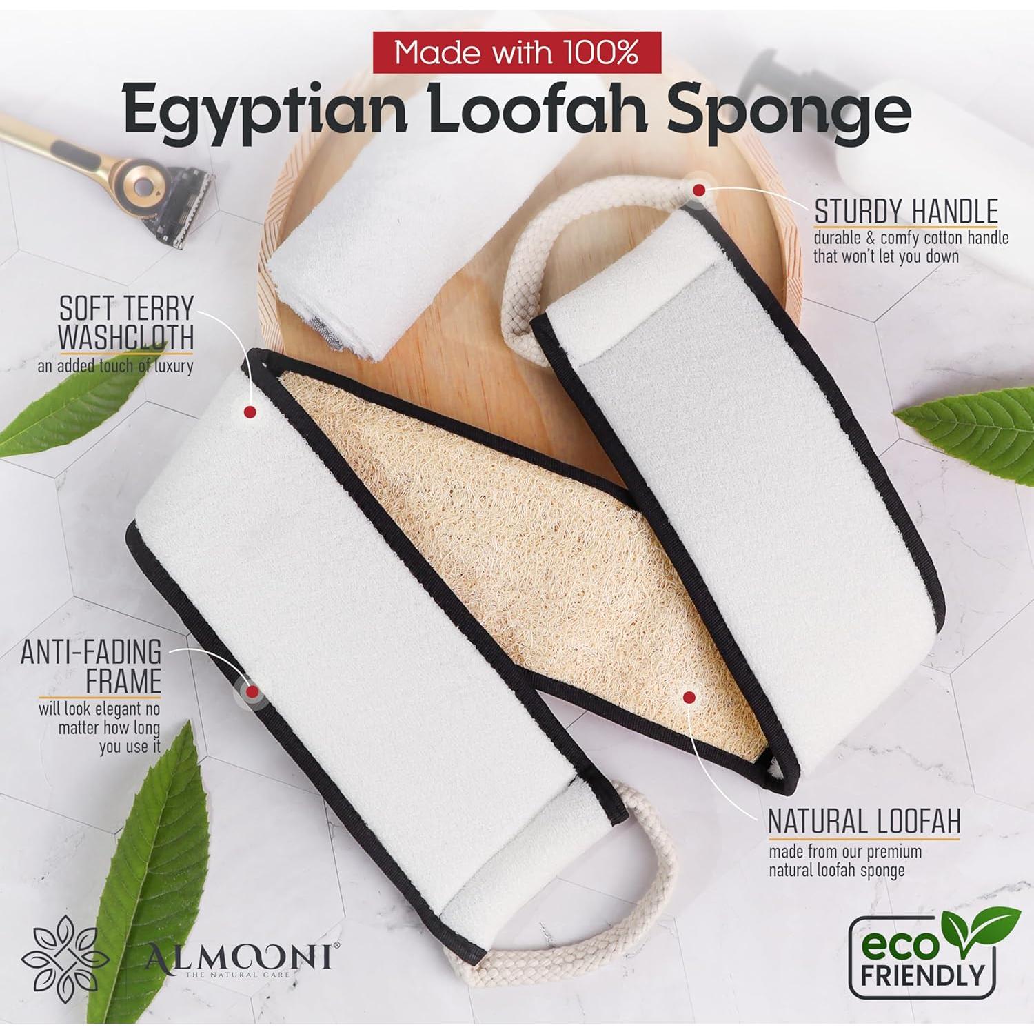 Esponja de Lufa Natural Almooni para Ducha - 96.5 cm