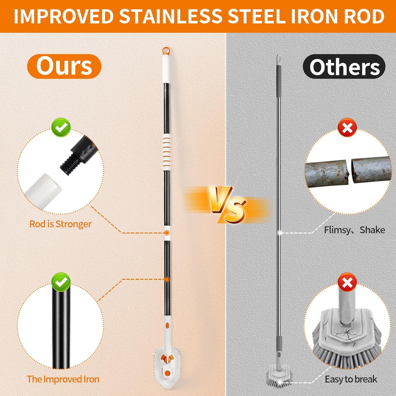 Cepillo de limpieza 3 en 1 Calzzle con mango largo ajustable