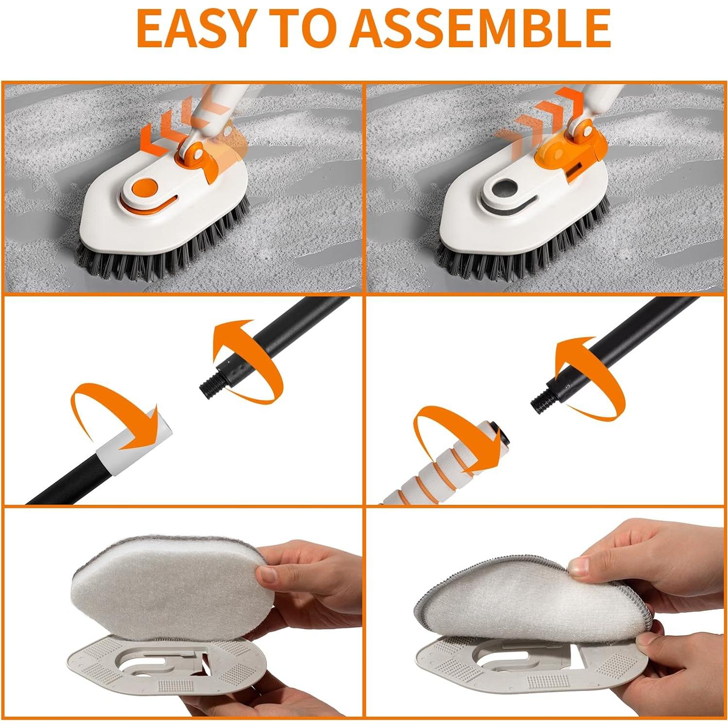 Cepillo de limpieza 3 en 1 Calzzle con mango largo ajustable