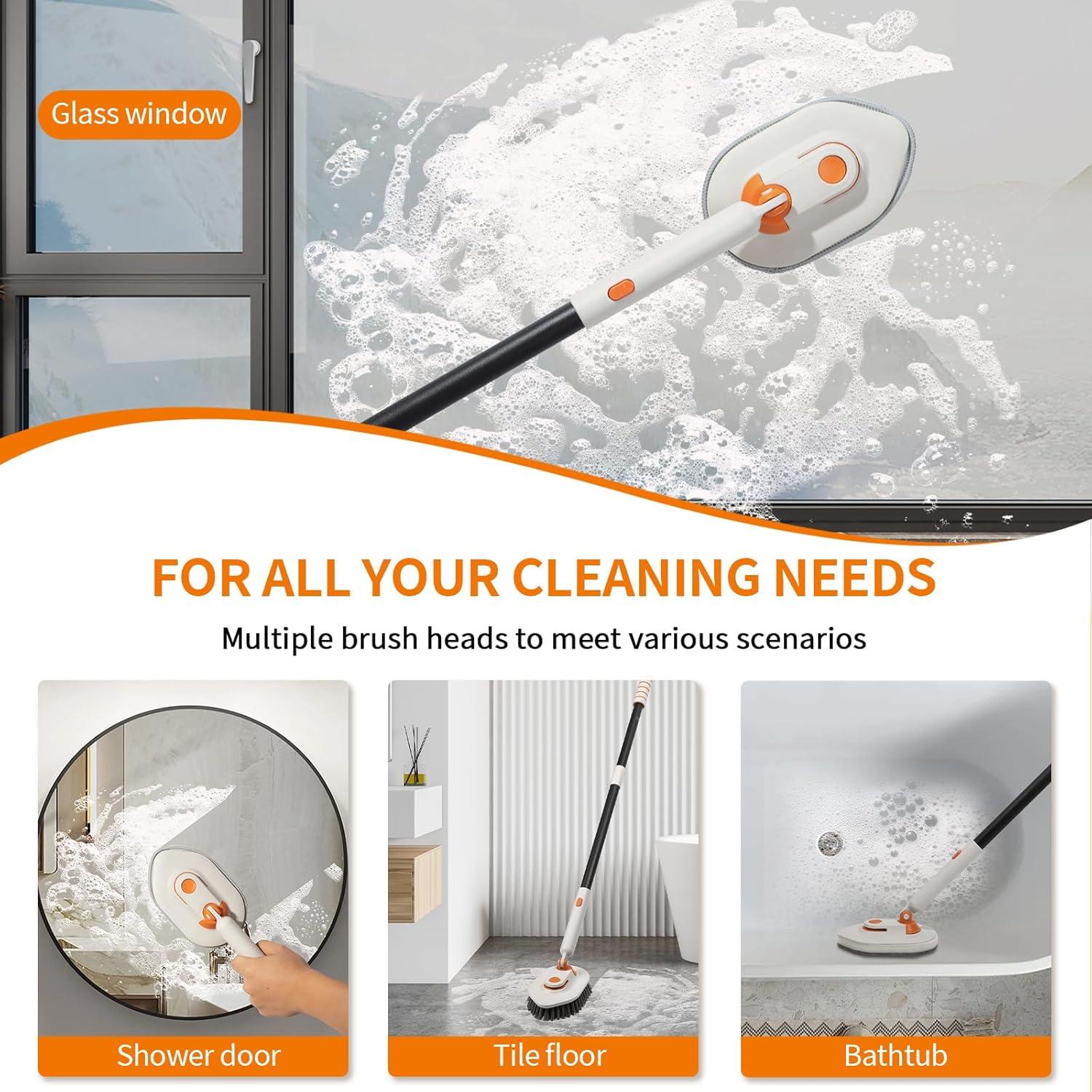 Cepillo de limpieza 3 en 1 Calzzle con mango largo ajustable