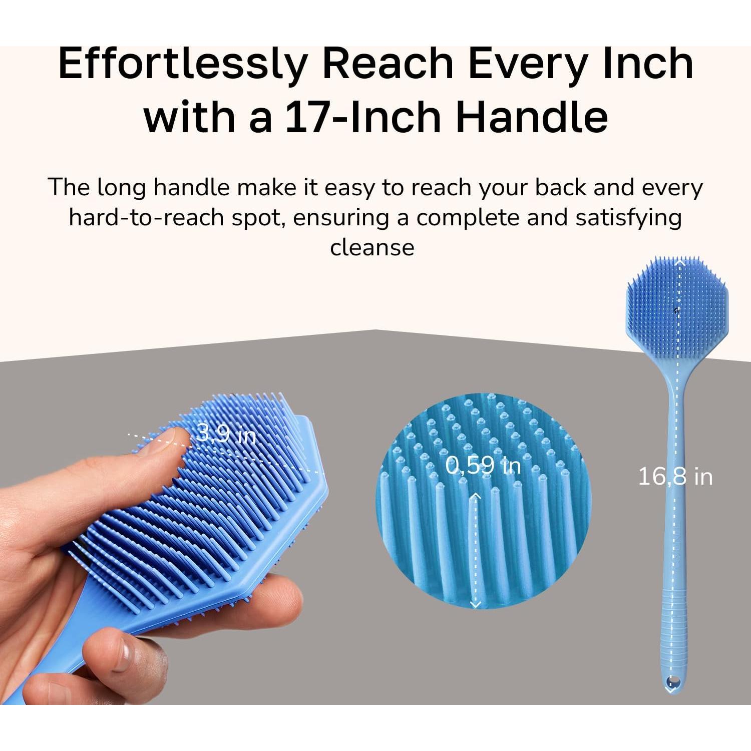 Esponja de Silicona para Espalda SILKLE - Mango Largo 42.5 cm