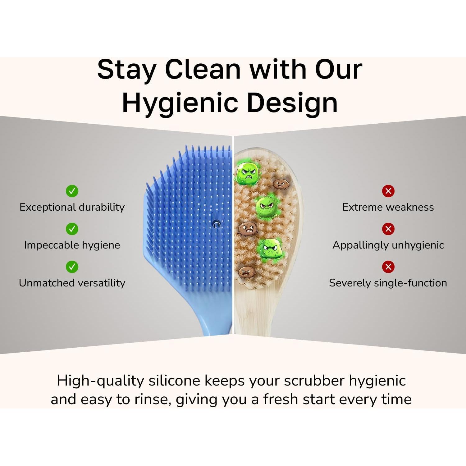 Esponja de Silicona para Espalda SILKLE - Mango Largo 42.5 cm