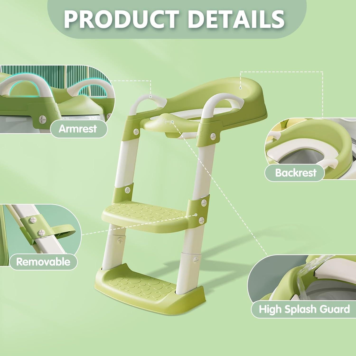 Silla de Orinal BBfancy Verde Ajustable para Entrenamiento