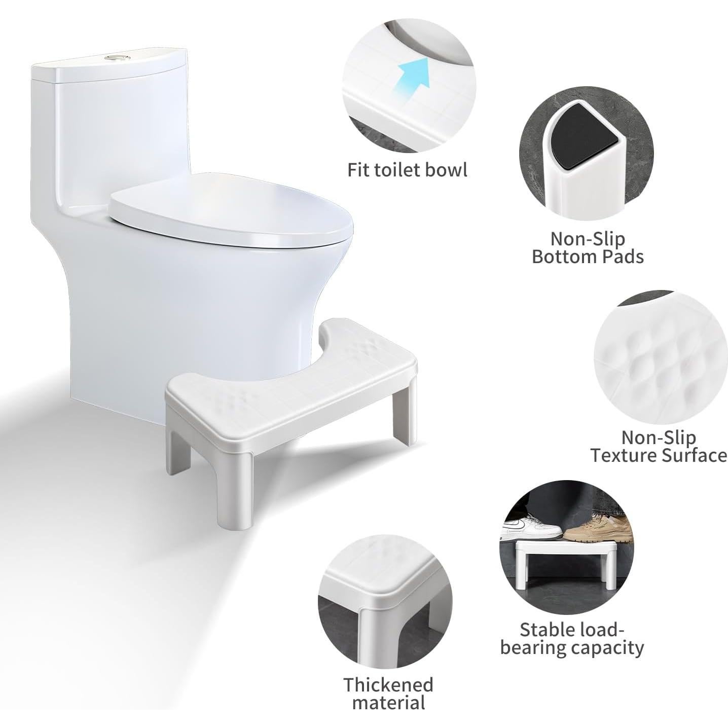 Taburete de Inodoro Ergonómico Genérico MTD-001 Antideslizante
