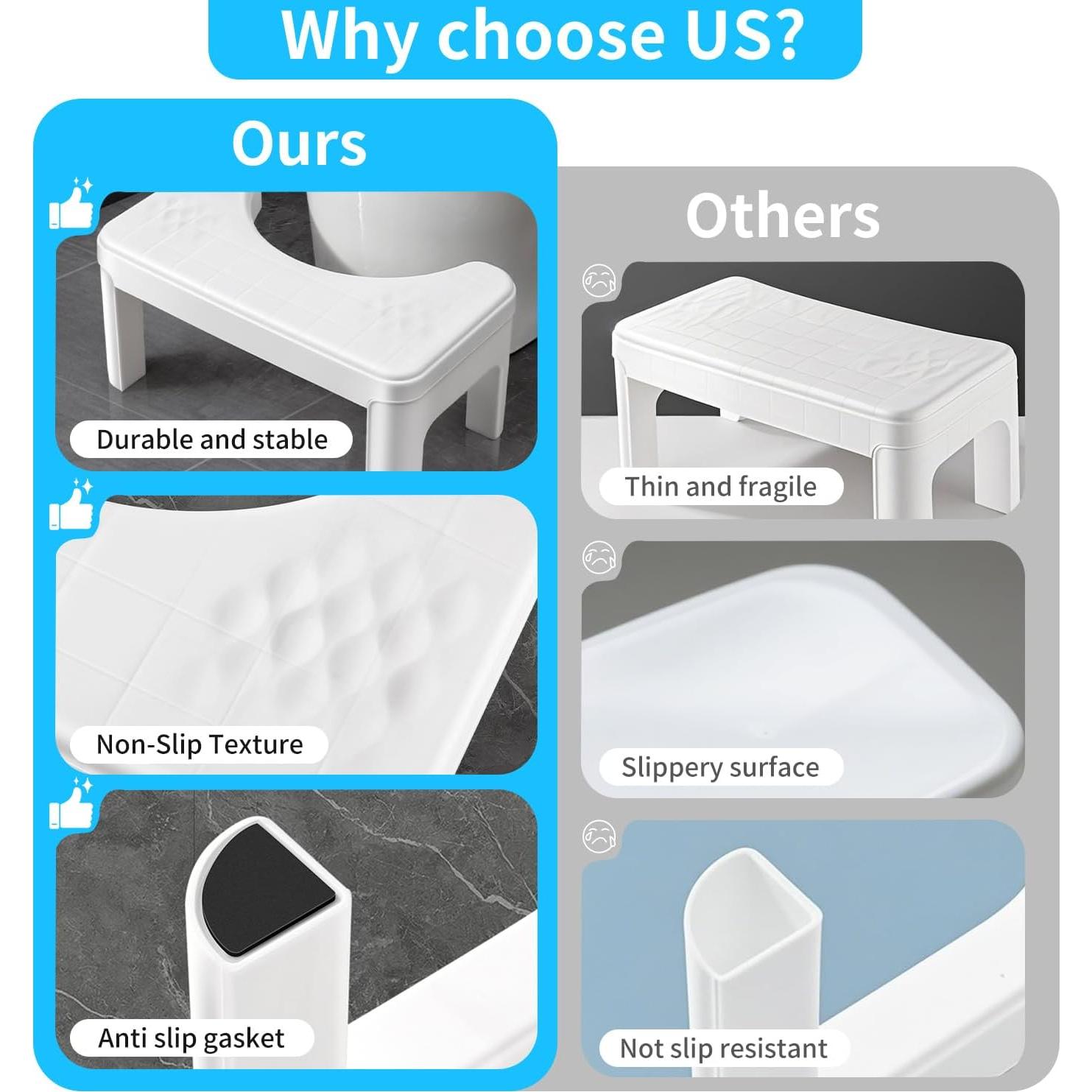Taburete de Inodoro Ergonómico Genérico MTD-001 Antideslizante