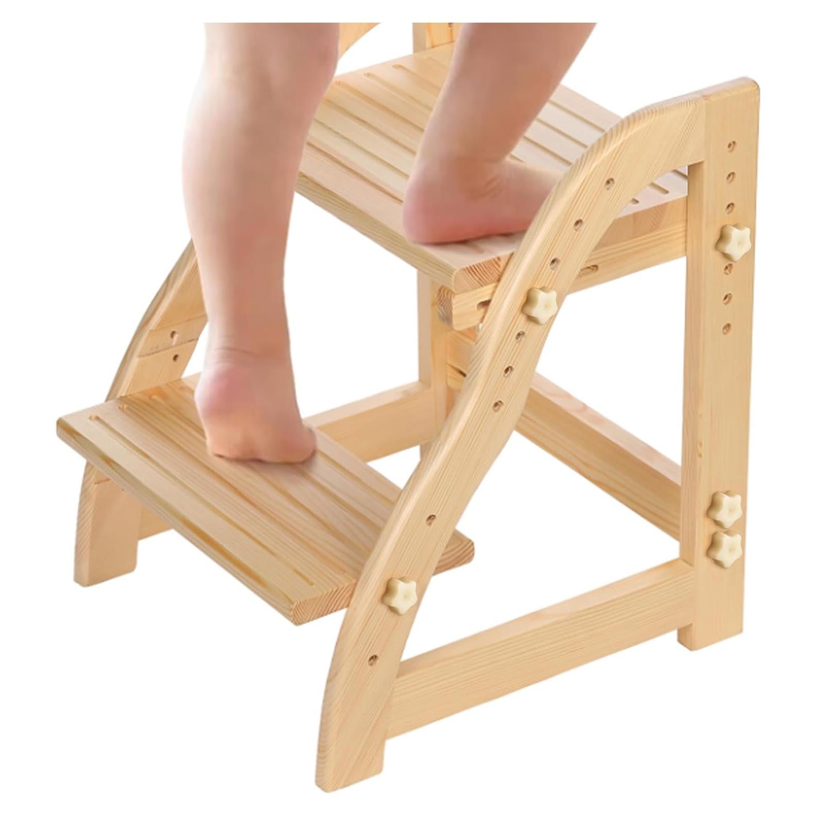 Taburete Ajustable de Madera AIMOADO para Niños y Adultos