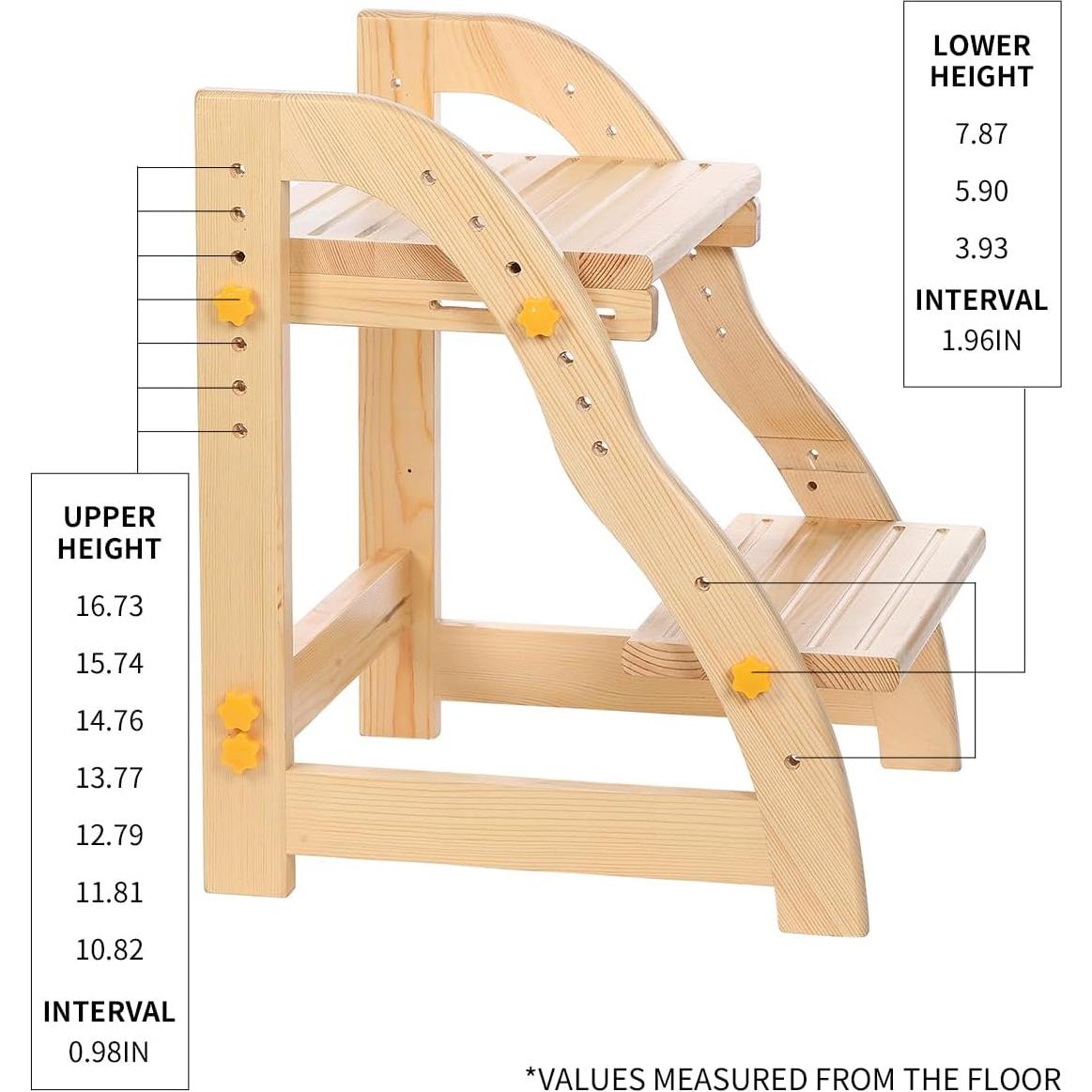 Taburete Ajustable de Madera AIMOADO para Niños y Adultos