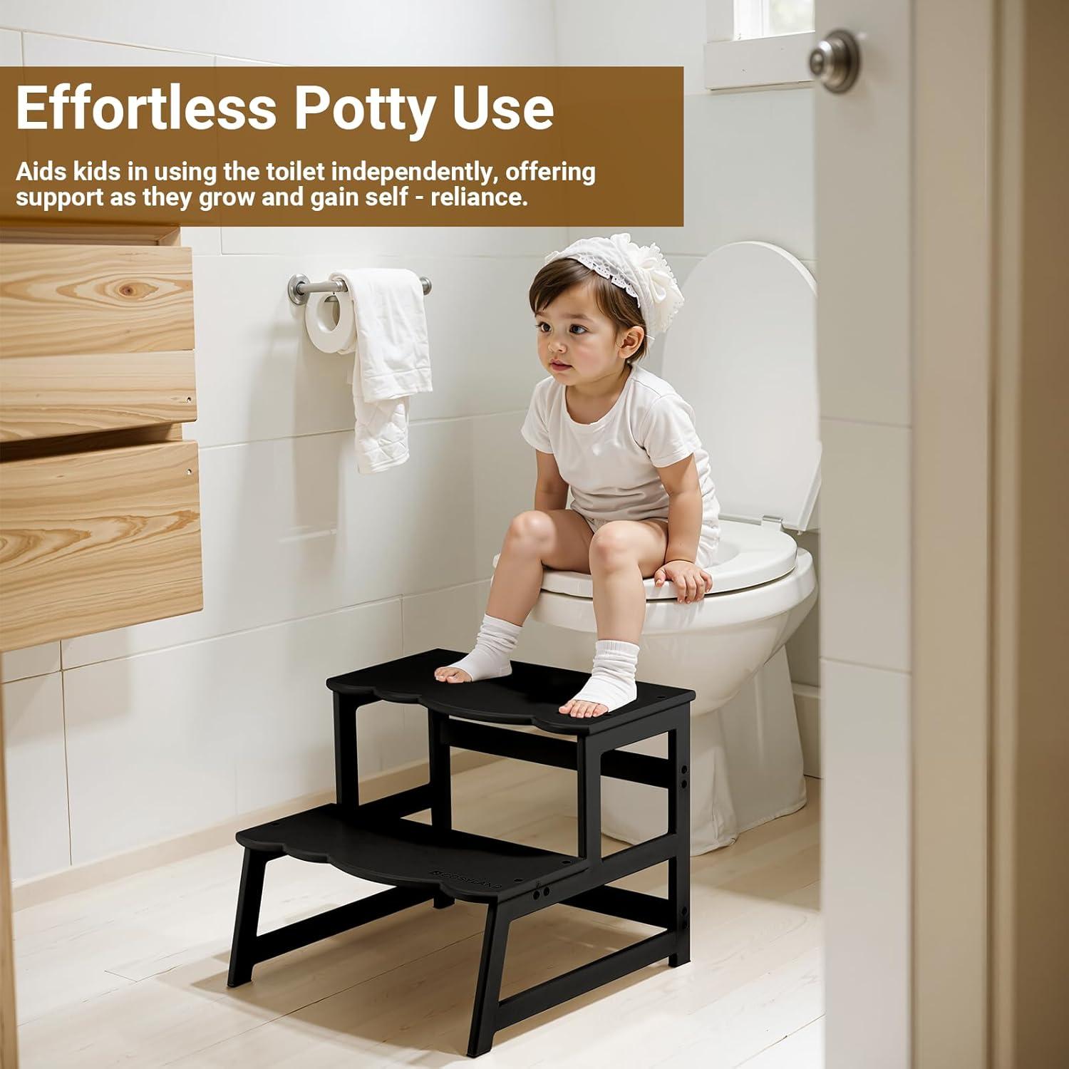 Taburete para Niños COSYLAND con Reposabrazos - Madera Negra