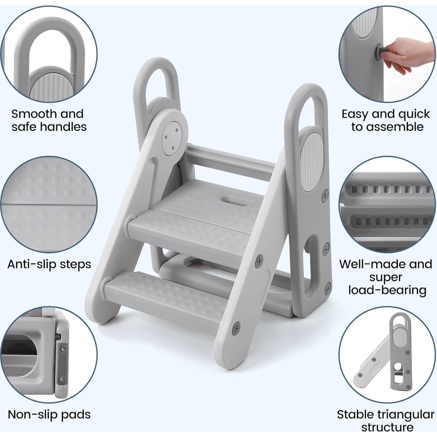 Taburete Plegable GAOMON para Niños 3 Pasos Antideslizante