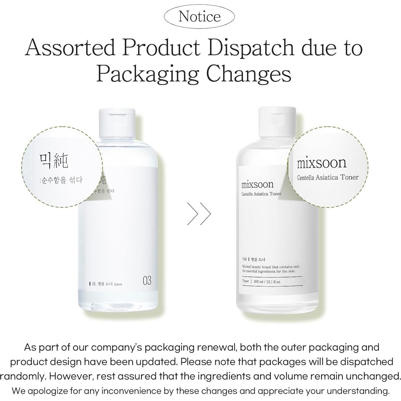 Tónico Hidratante Mixsoon Centella Asiática 300 ml Piel Sensible