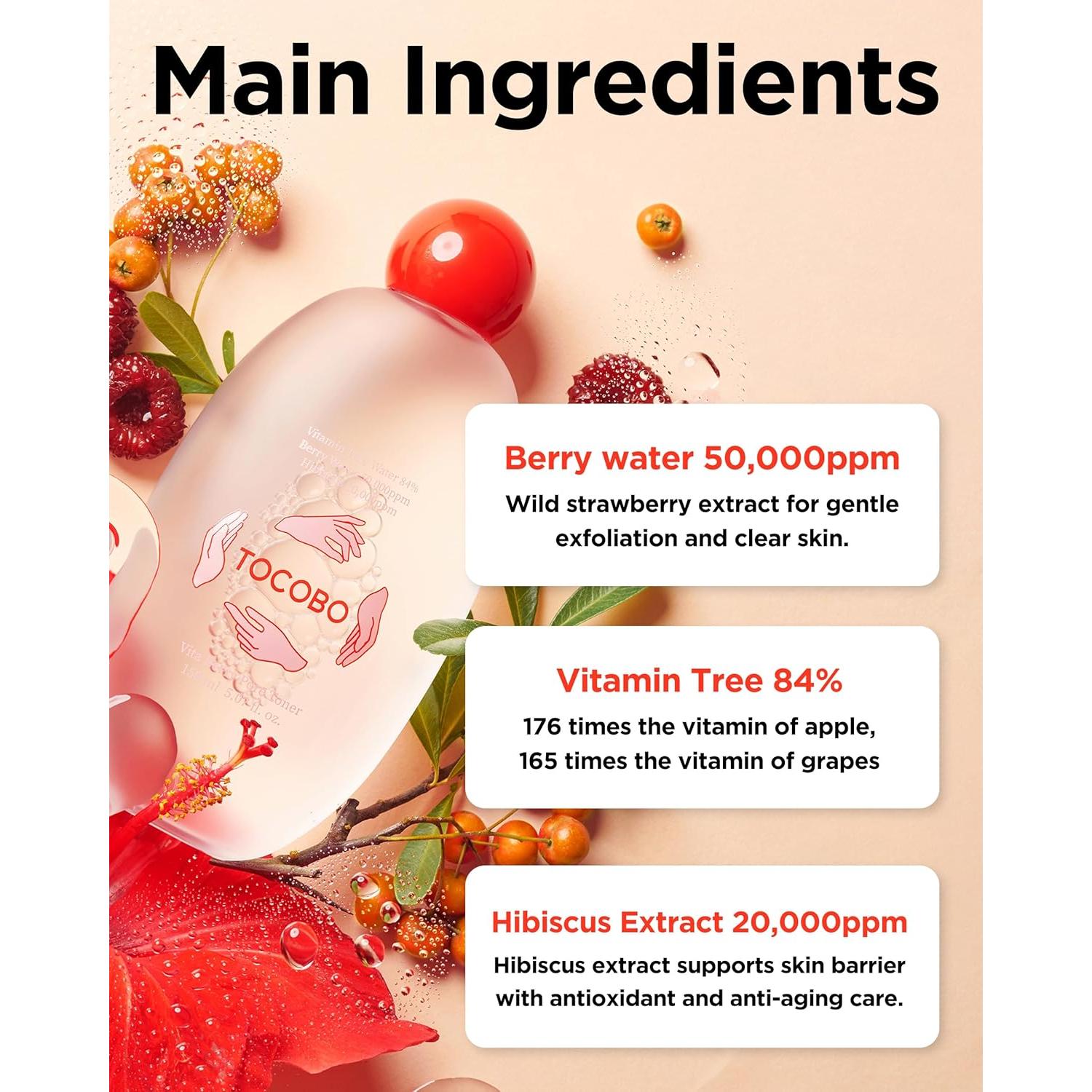 Tónico Facial Vegano TOCOBO Vita Berry 150 ml - Cierre de Poros