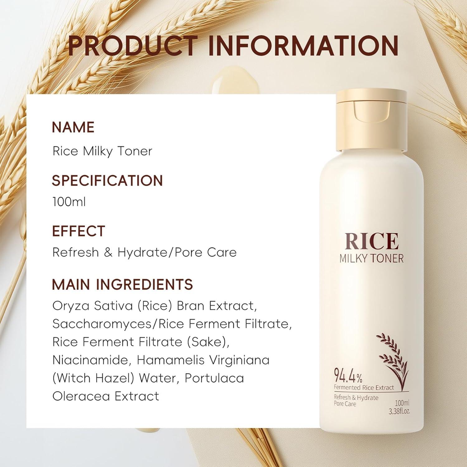 Tónico Hidratante de Arroz YIKESHU 100ml - Piel Radiante