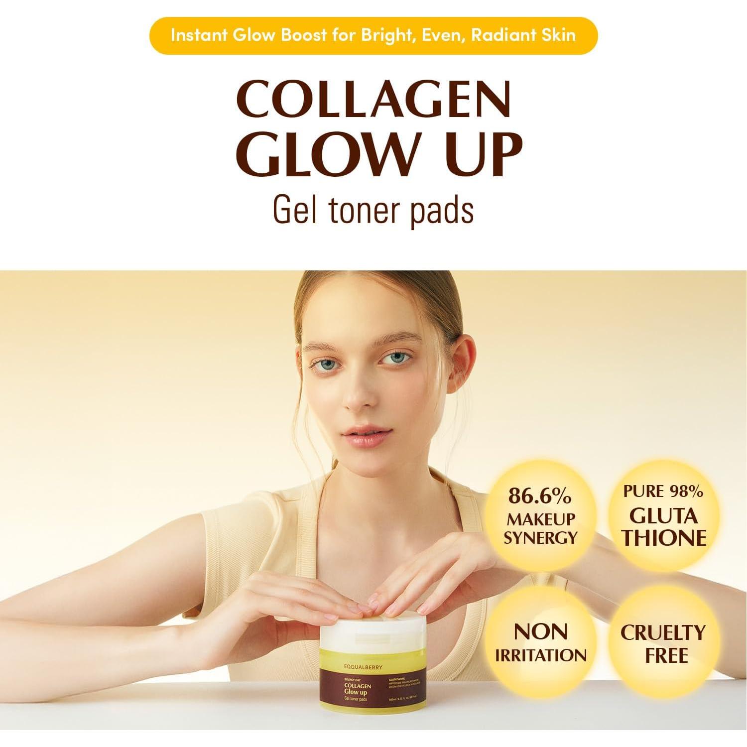 Gel Tonificante de Colágeno Glow Up - 60 Almohadillas 140ml