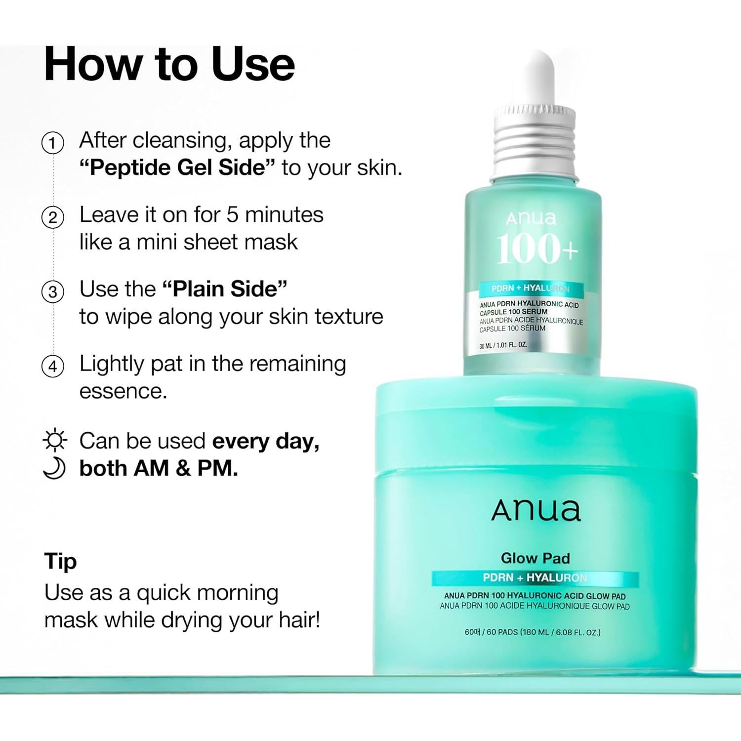 Almohadillas Hidratantes Anua PDRN 180ml - Cuidado Facial Coreano