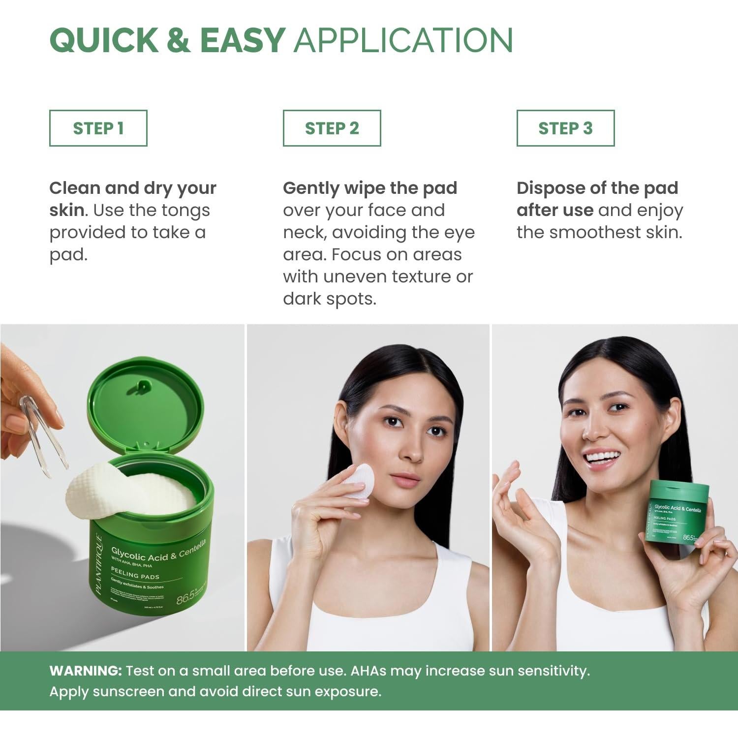 Almohadillas Exfoliantes Plantifique con Ácido Glicólico 60 Pcs