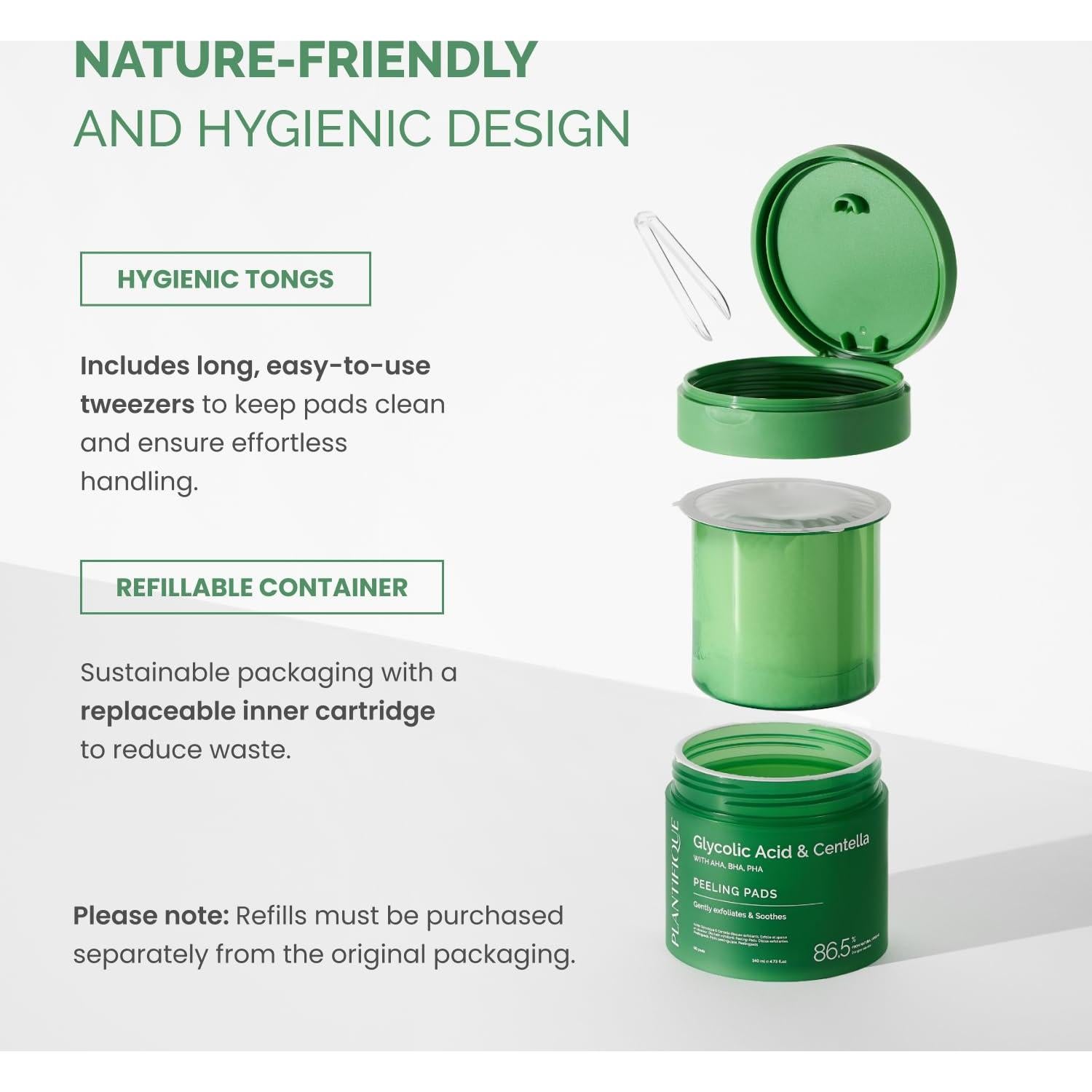 Almohadillas Exfoliantes Plantifique con Ácido Glicólico 60 Pcs