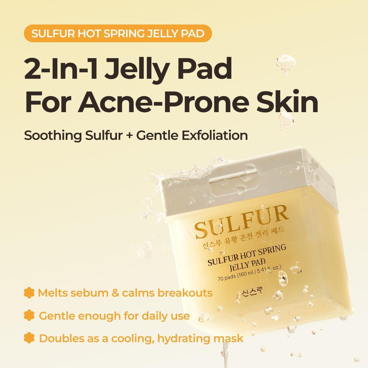 Almohadillas Faciales de Gel de Azufre Wonderwall 70 Unidades