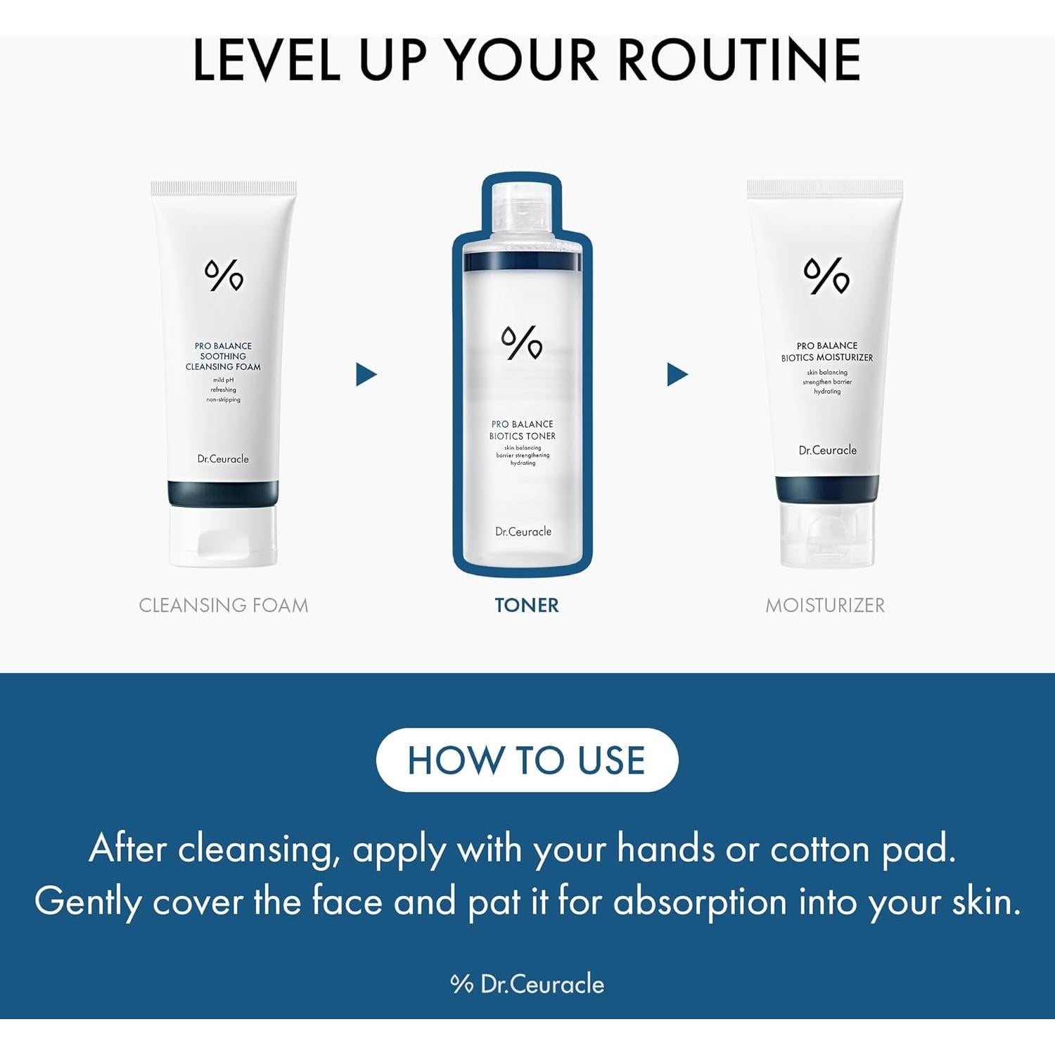 Tónico Hidratante Dr.Ceuracle Pro Balance 300ml - Sin Fragancia