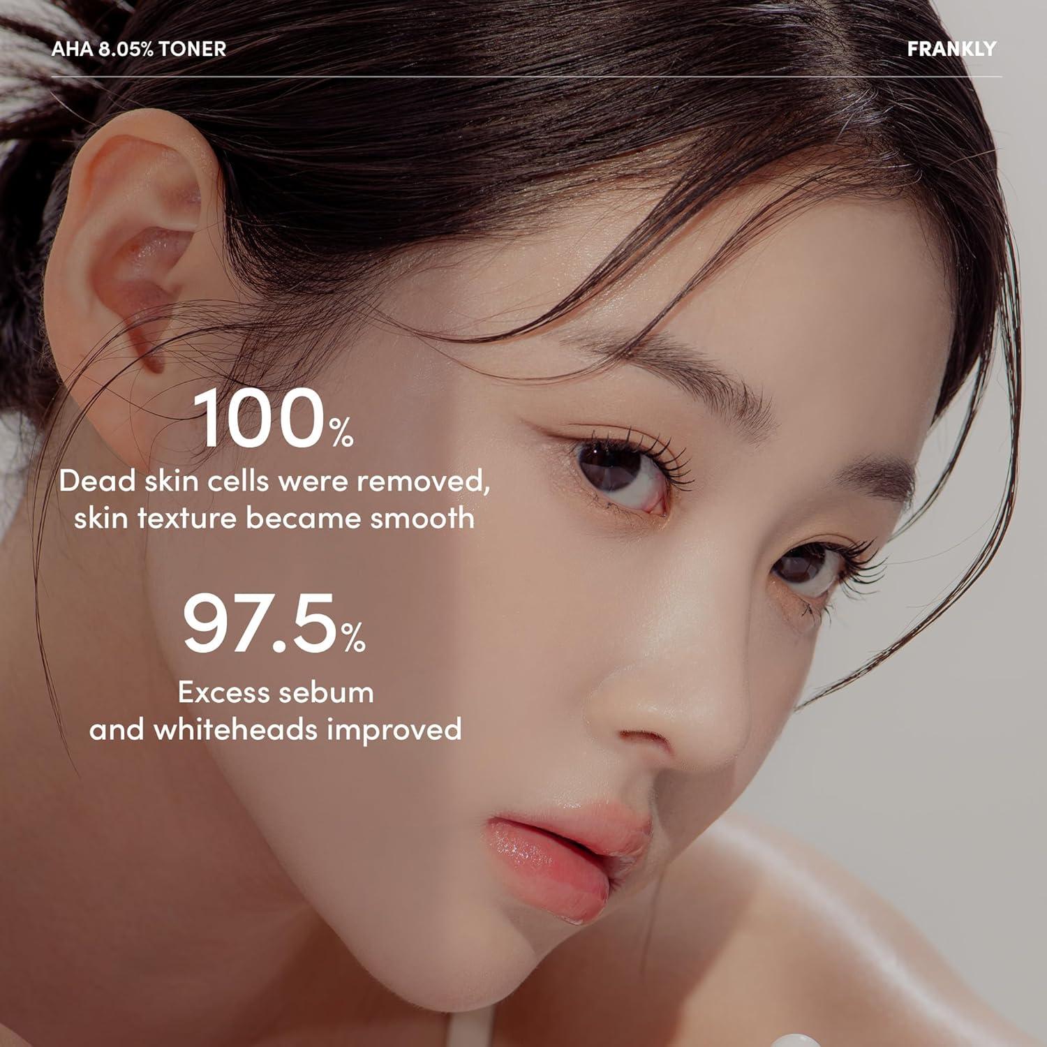 Tónico Exfoliante AHA 8.05% Frankly 100 ml - Hidratante y Refinador de Poros