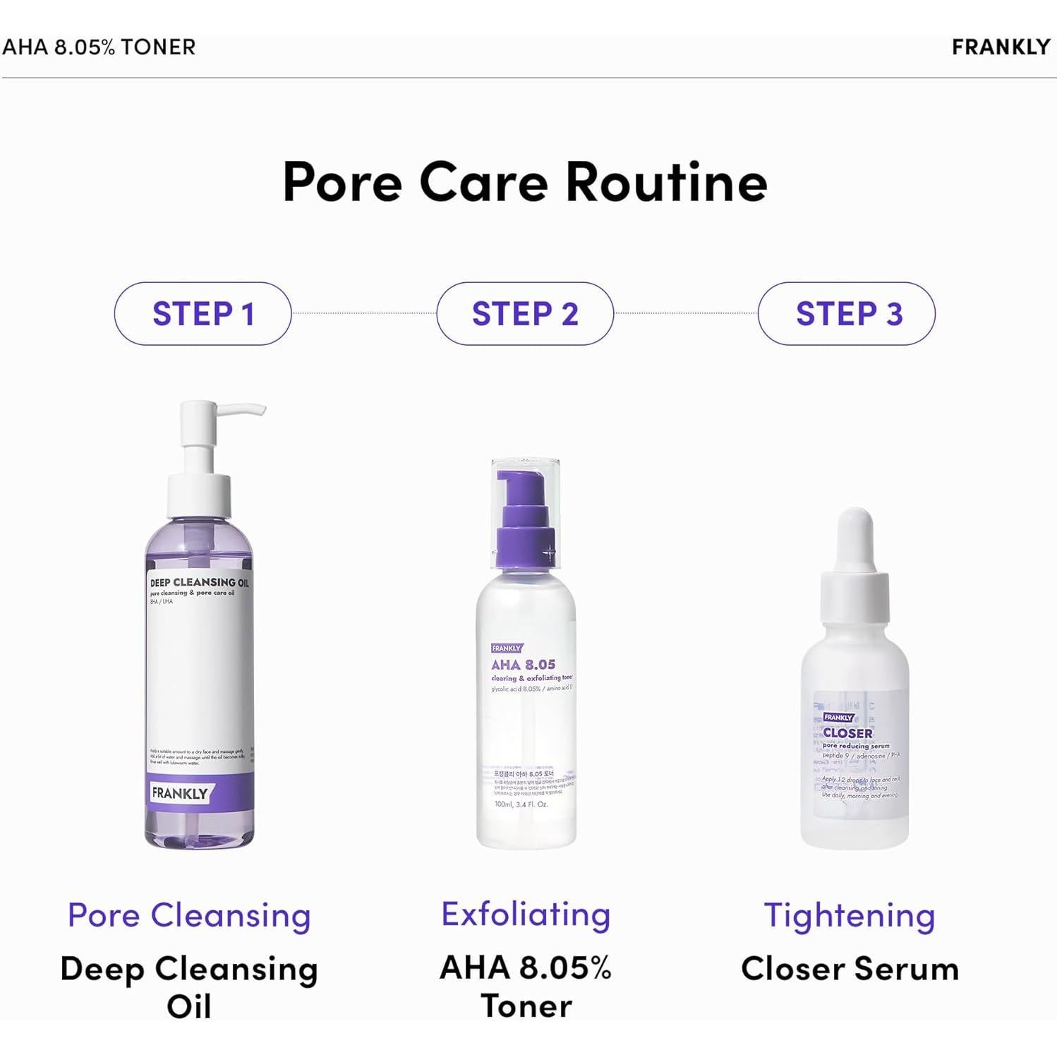 Tónico Exfoliante AHA 8.05% Frankly 100 ml - Hidratante y Refinador de Poros