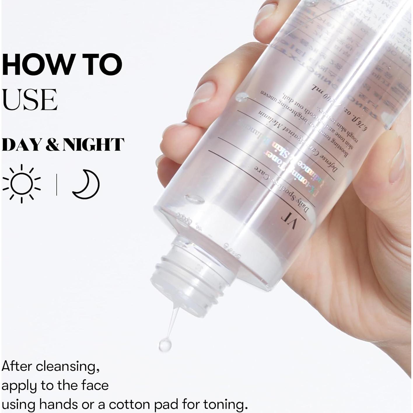 Tónico Facial Aclarante VT COSMETICS 199.5 ml - Ácido Tranexámico, Niacinamida, Hidratante