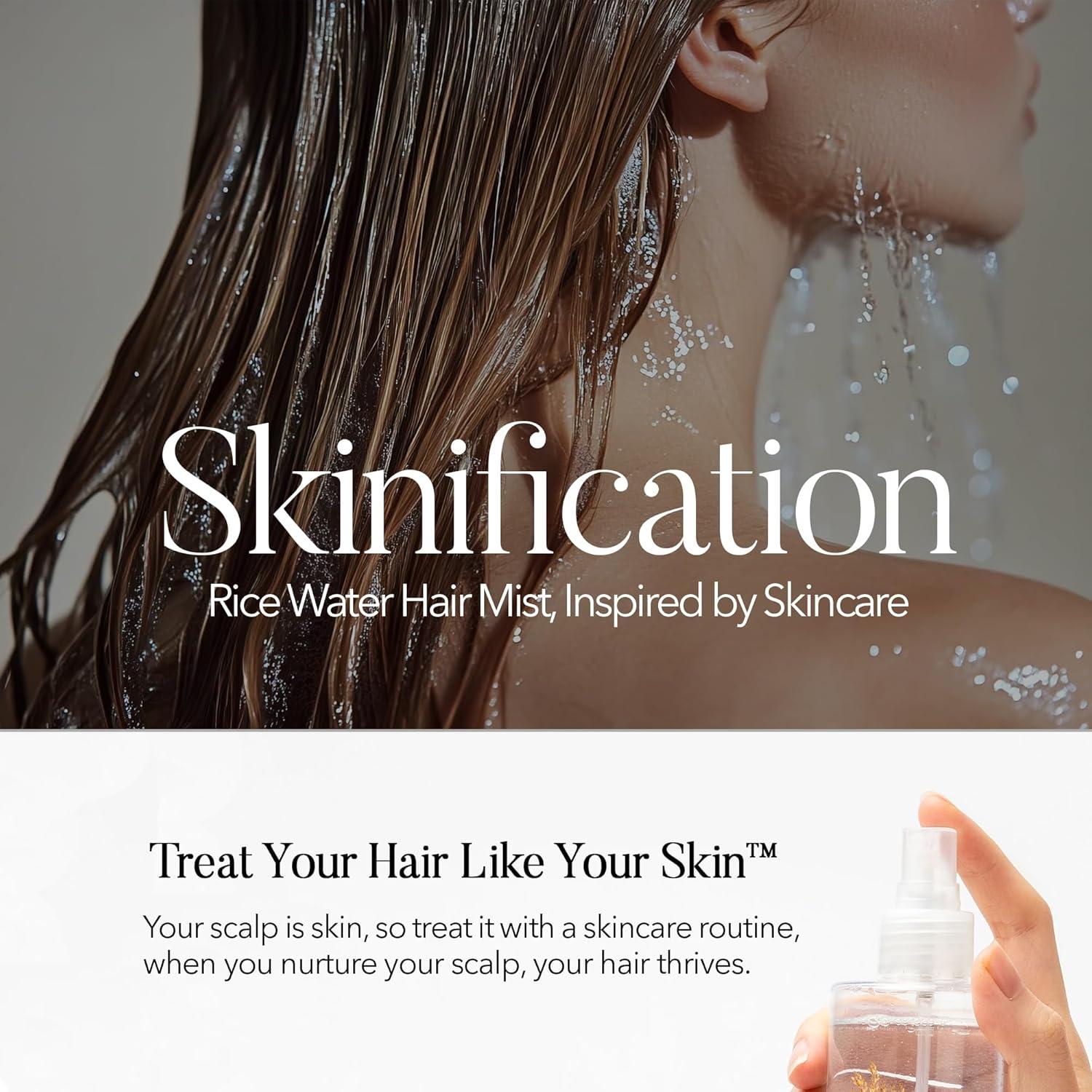 Spray para Crecimiento del Cabello Mimosu 200ml - Agua de Arroz Fermentada y Biotina