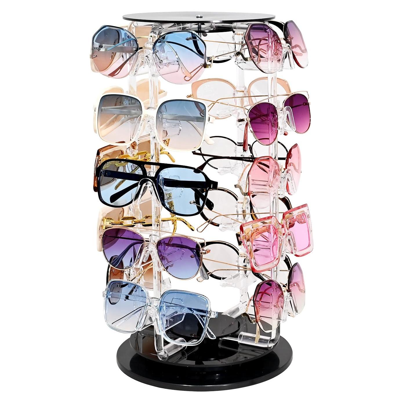 Soporte Giratorio para Gafas MOOCA 20 Pares Acrílico 360°