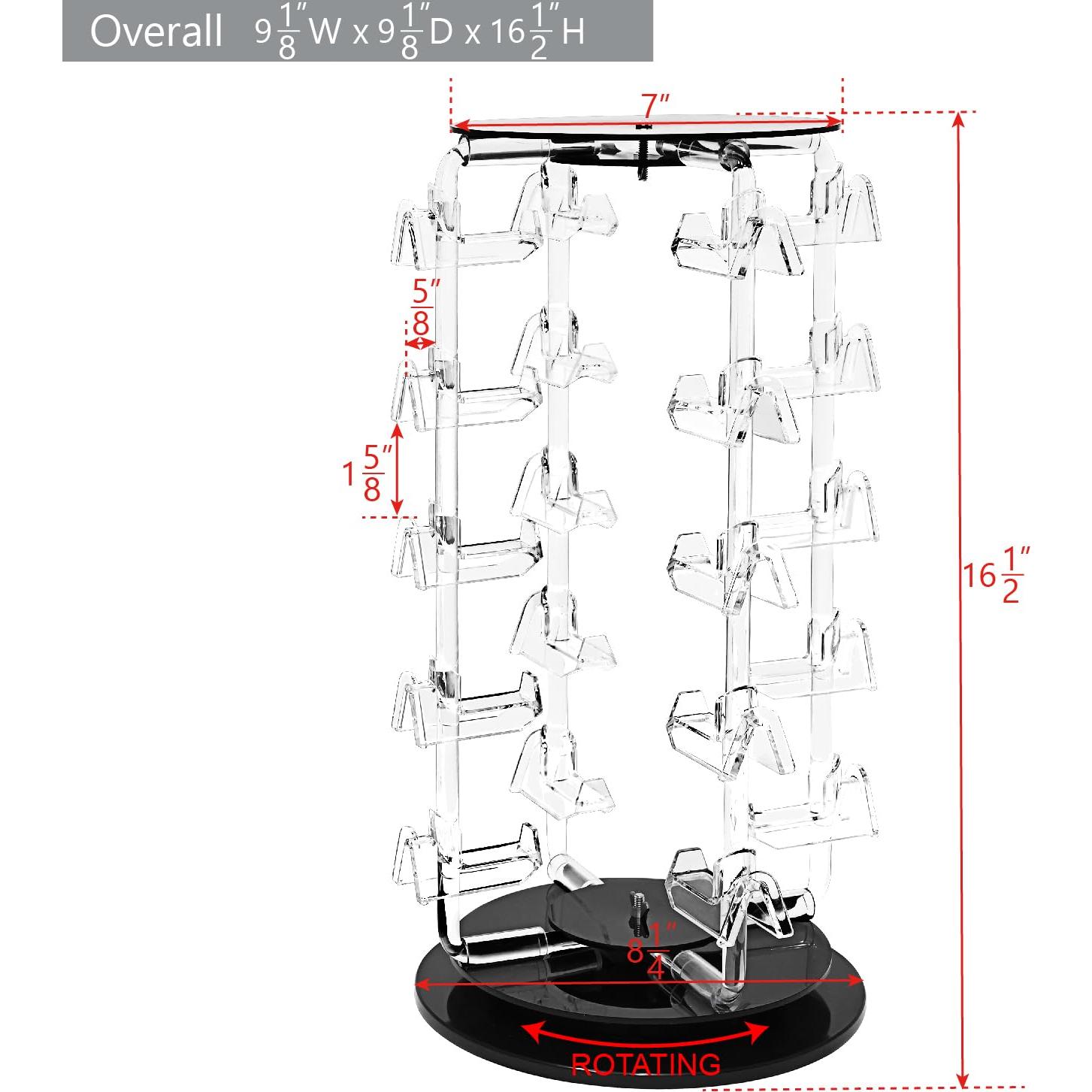 Soporte Giratorio para Gafas MOOCA 20 Pares Acrílico 360°