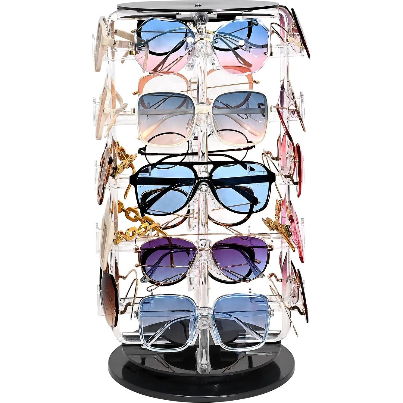 Soporte Giratorio para Gafas MOOCA 20 Pares Acrílico 360°