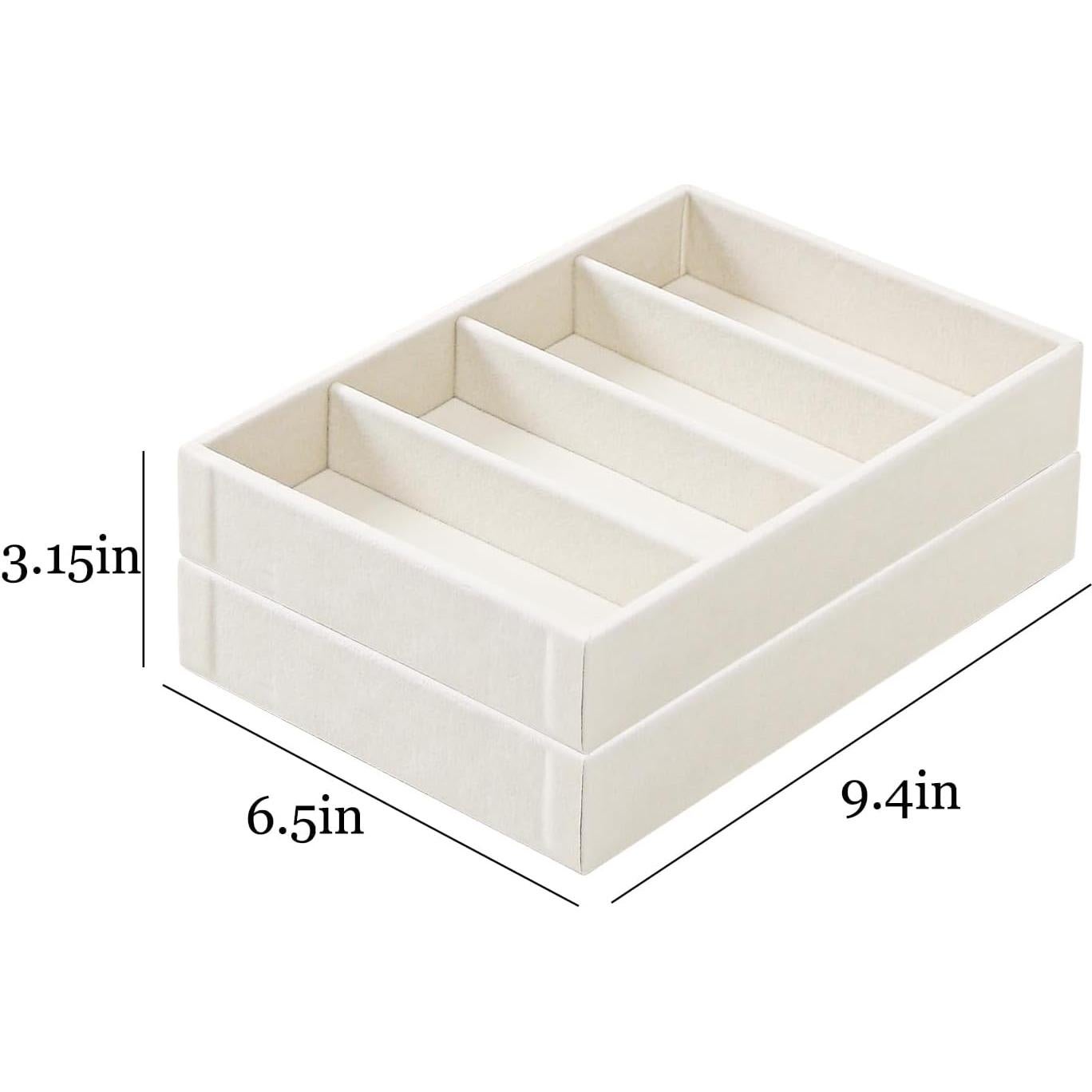 Organizador de Gafas de Sol ByKen 2 Pcs Terciopelo Beige 4 Compartimentos