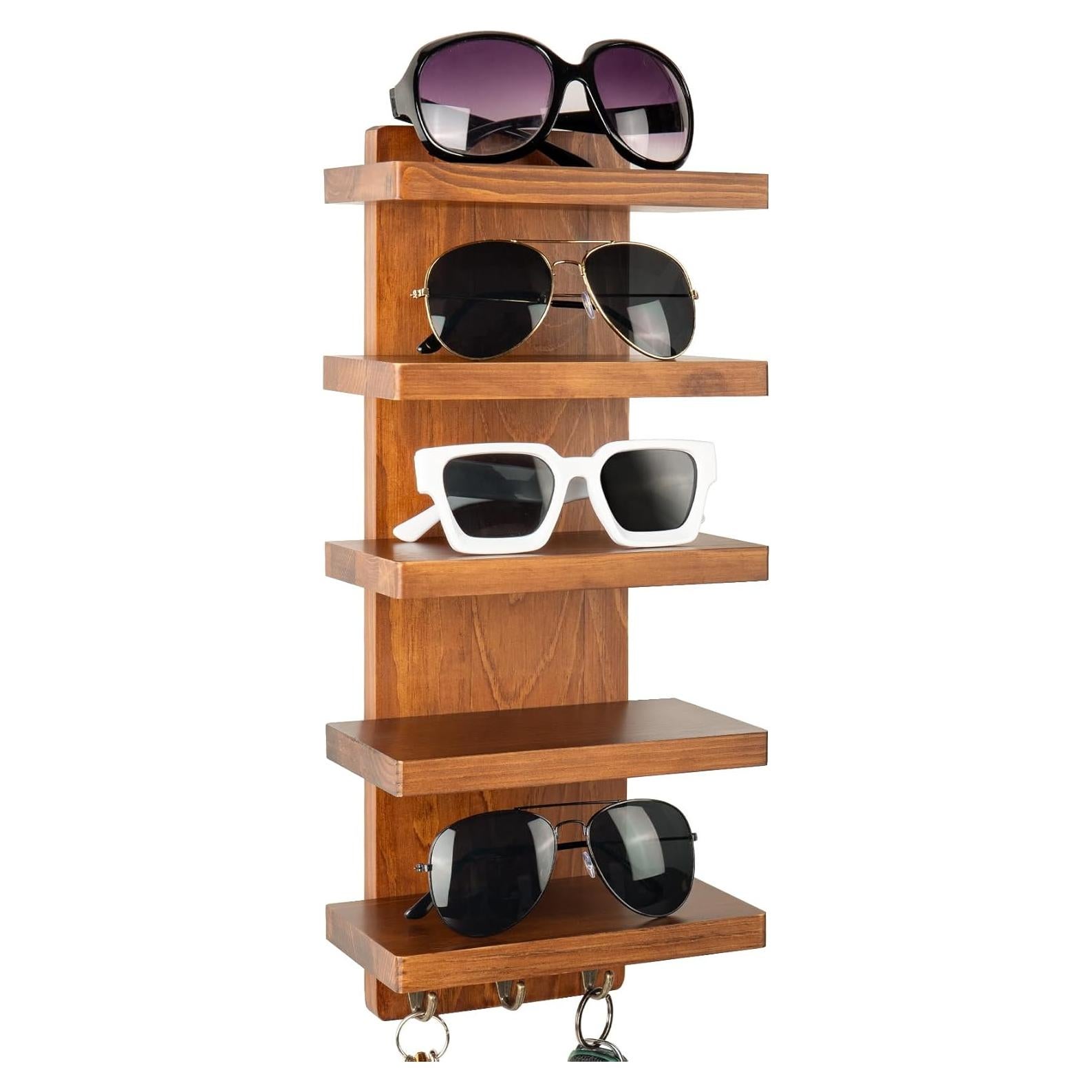 Organizador de Gafas de Sol Waratah Designs 5 Niveles Madera Nogal