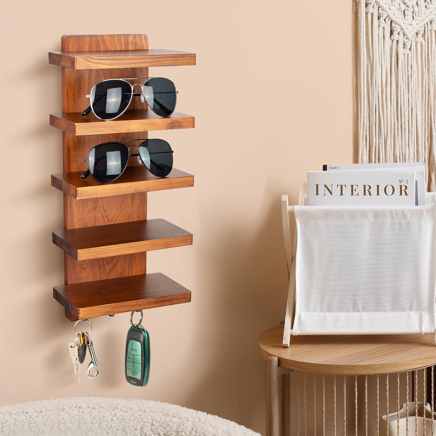 Organizador de Gafas de Sol Waratah Designs 5 Niveles Madera Nogal