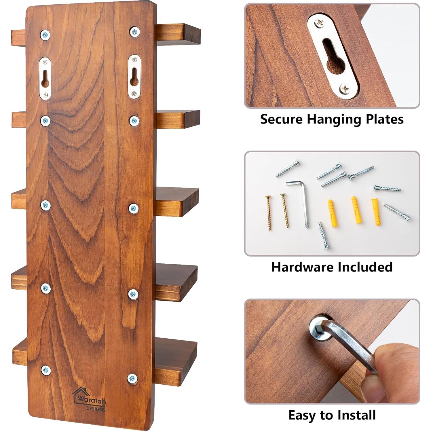 Organizador de Gafas de Sol Waratah Designs 5 Niveles Madera Nogal