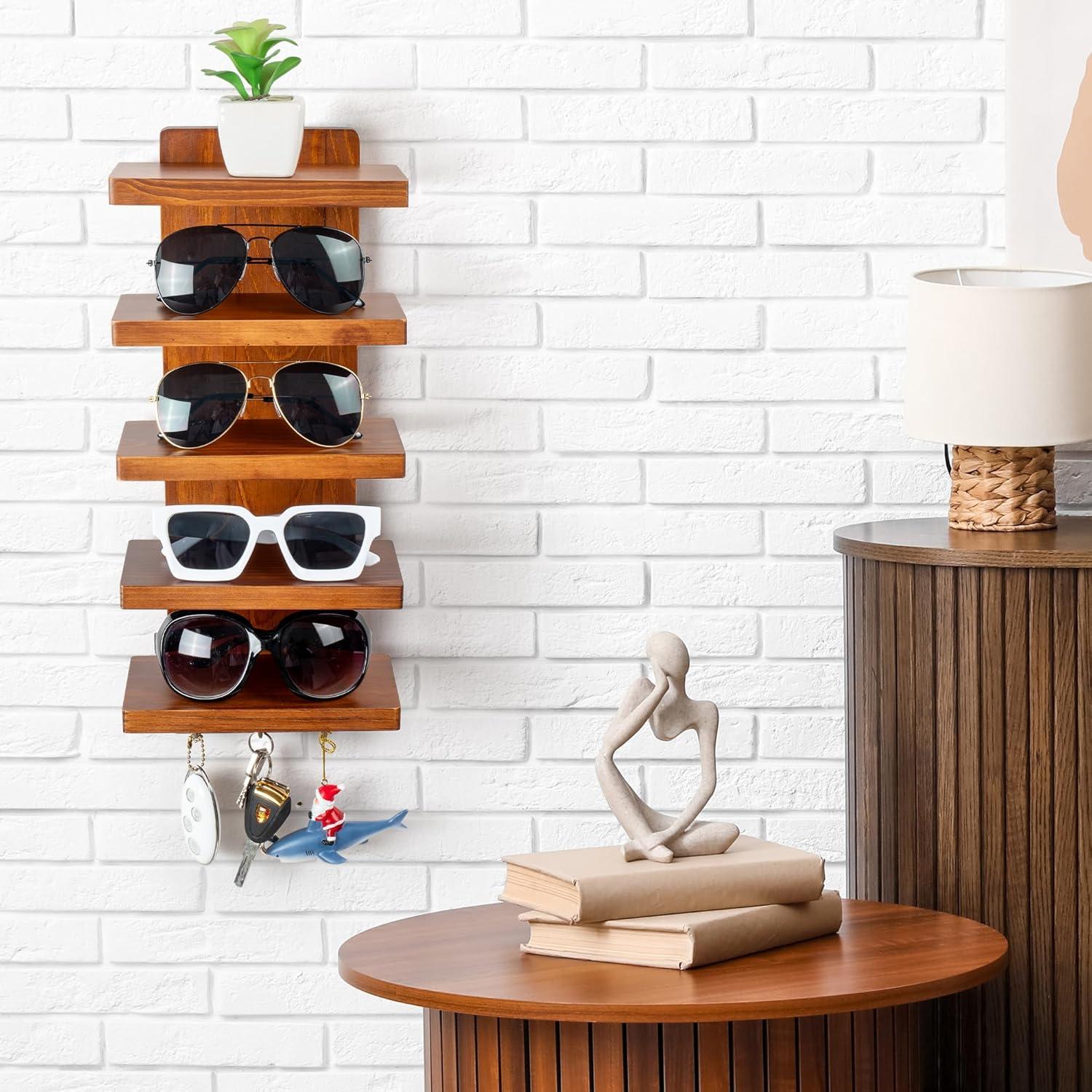 Organizador de Gafas de Sol Waratah Designs 5 Niveles Madera Nogal