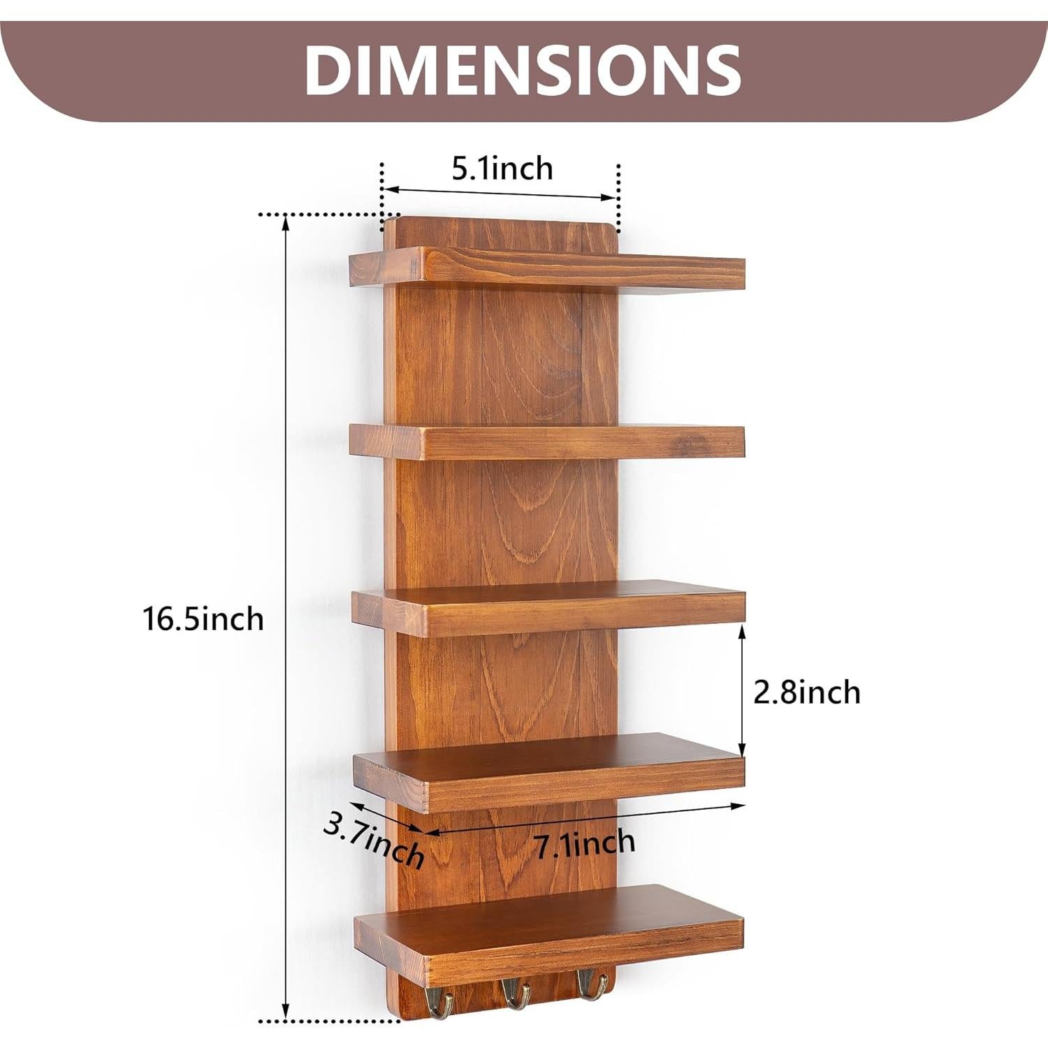 Organizador de Gafas de Sol Waratah Designs 5 Niveles Madera Nogal