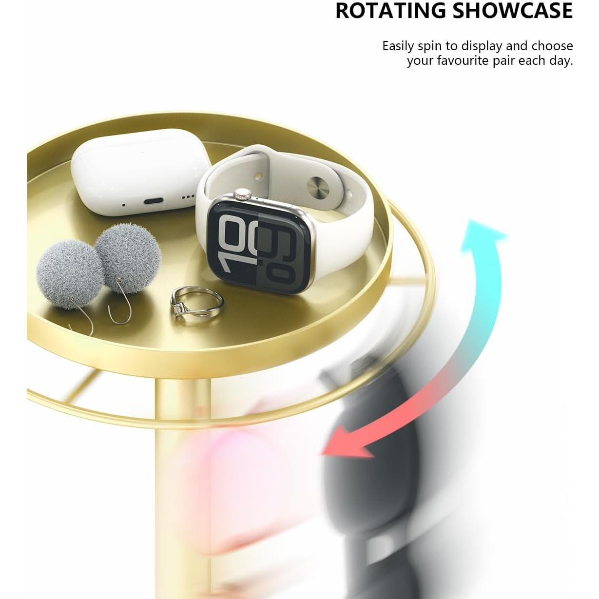 Organizador de Gafas GIFTORCH con Soporte Rotatorio y Bandeja