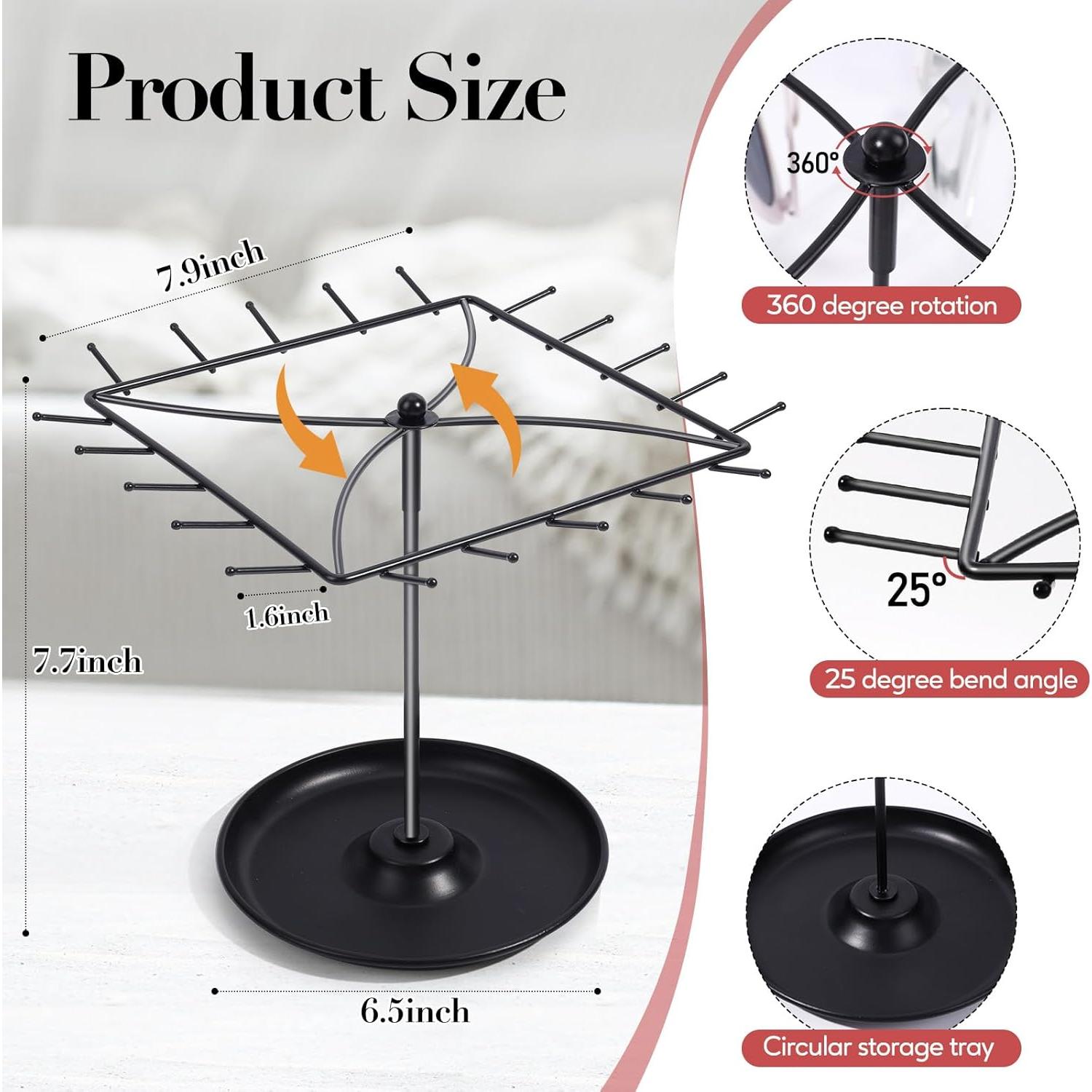 Organizador de Gafas de Sol SNOWSTAR Rotativo 360° Metal 20 Pares