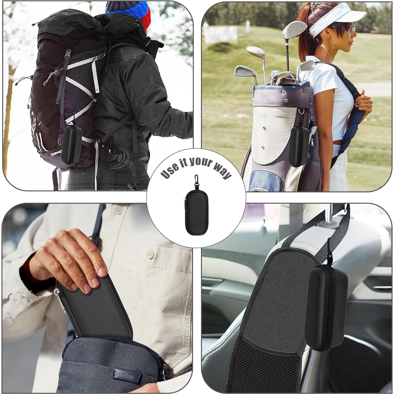 Estuche Doble para Gafas Bukere Negro con Ranuras Ajustables