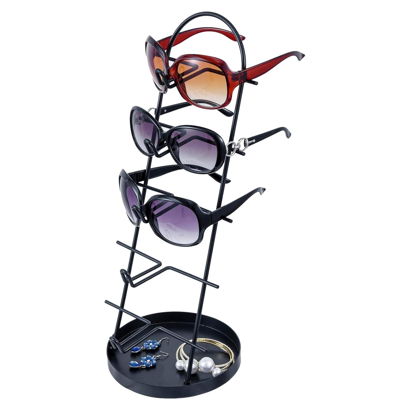 Soporte de exhibición de gafas de sol MyGift negro para 5 pares