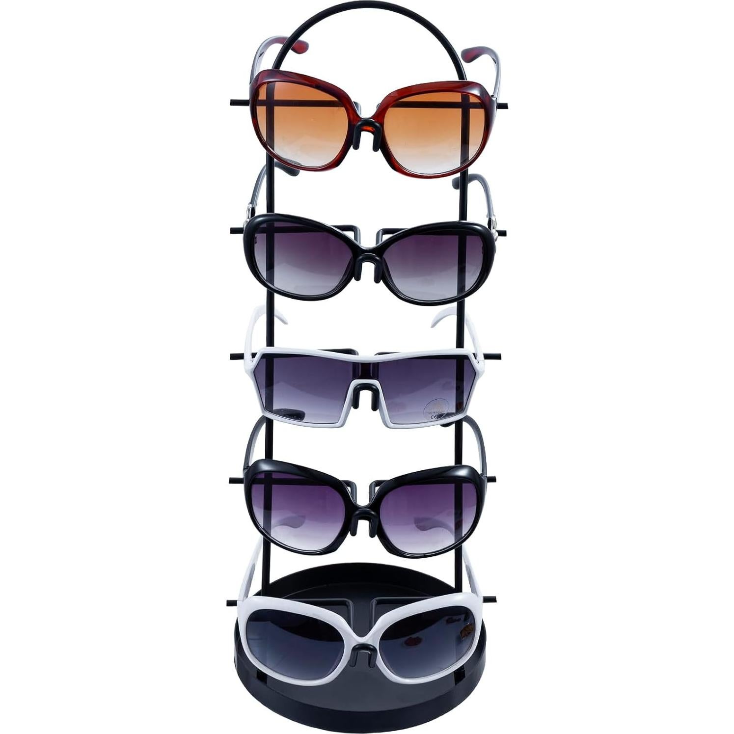 Soporte de exhibición de gafas de sol MyGift negro para 5 pares