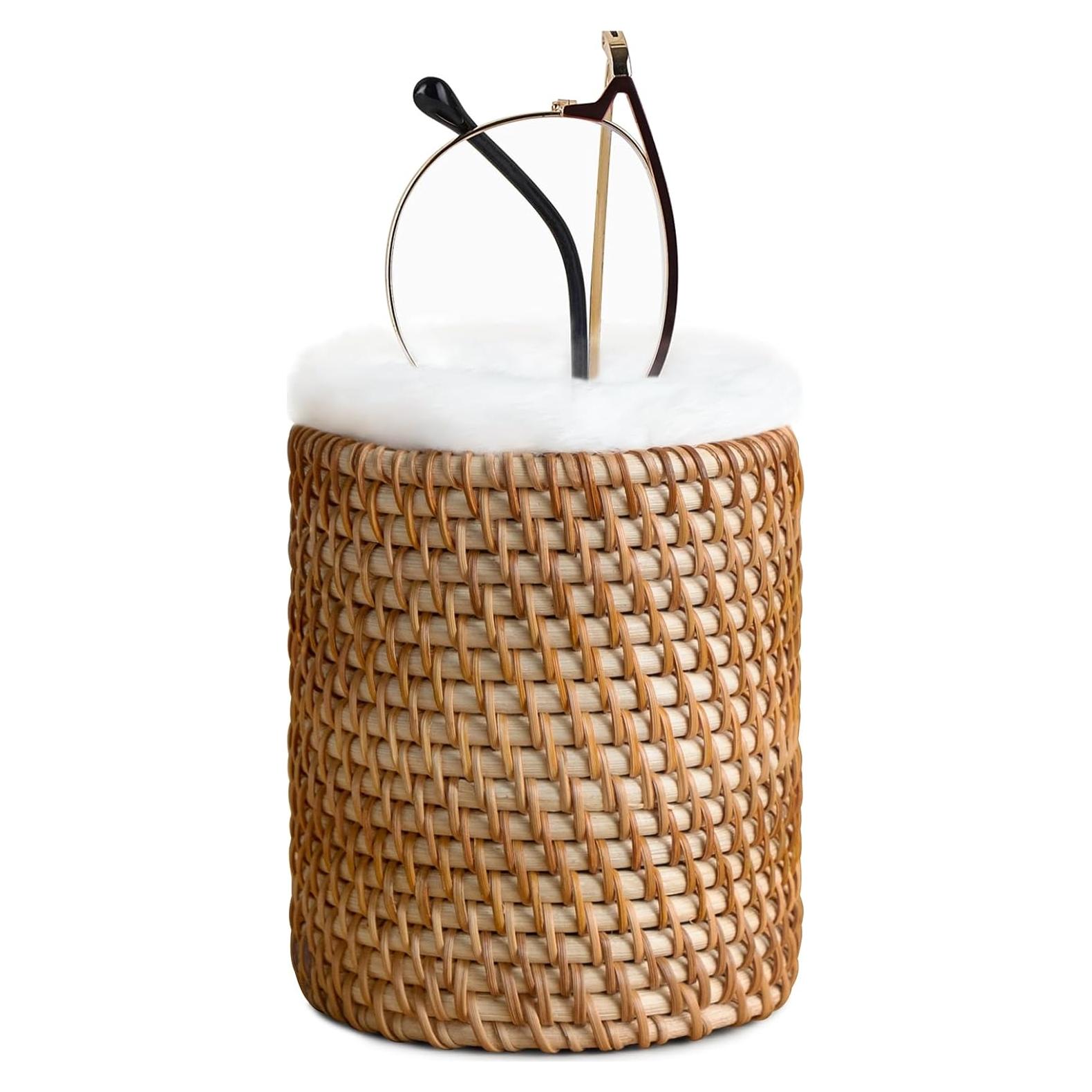 Soporte de Gafas Mkono de Ratán con Forro de Felpa 8.89cm