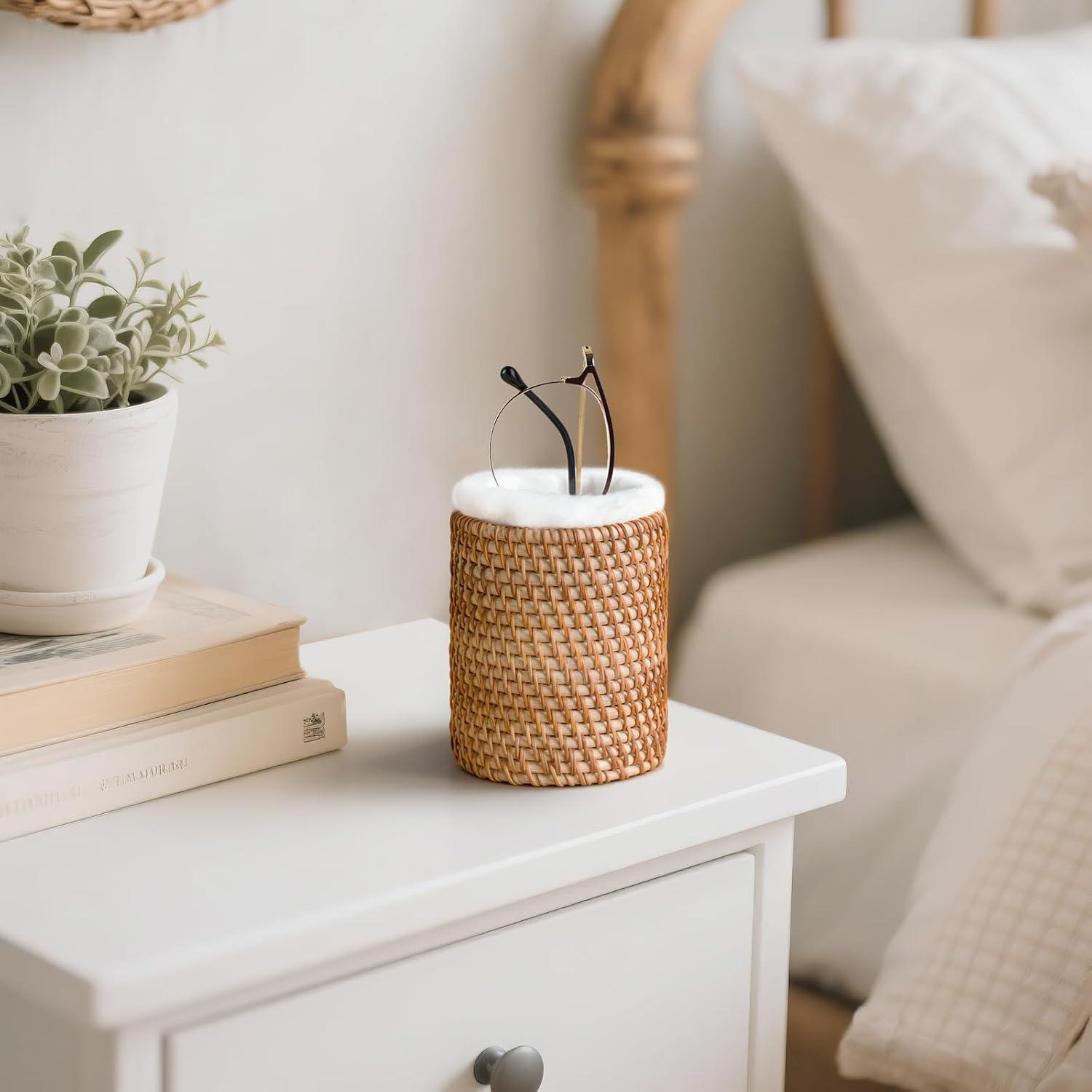 Soporte de Gafas Mkono de Ratán con Forro de Felpa 8.89cm