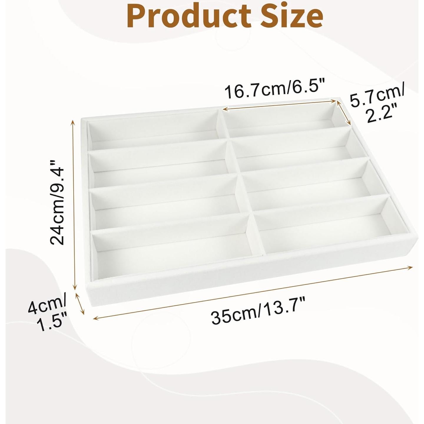 Organizador de Gafas Mornajina 2 Piezas Terciopelo Beige 8 Rejillas