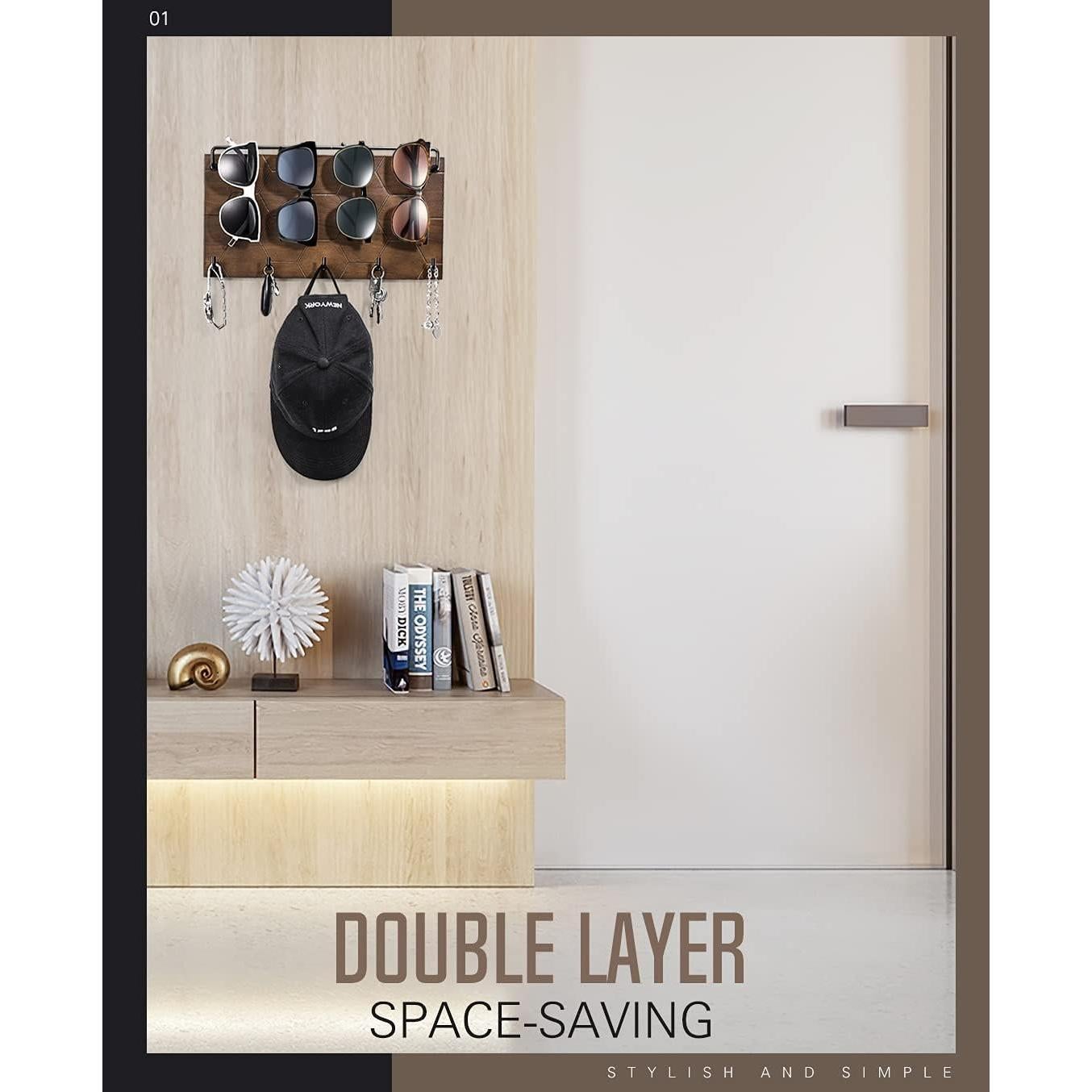 Organizador de Gafas de Sol y Llaves Emibele con 5 Ganchos