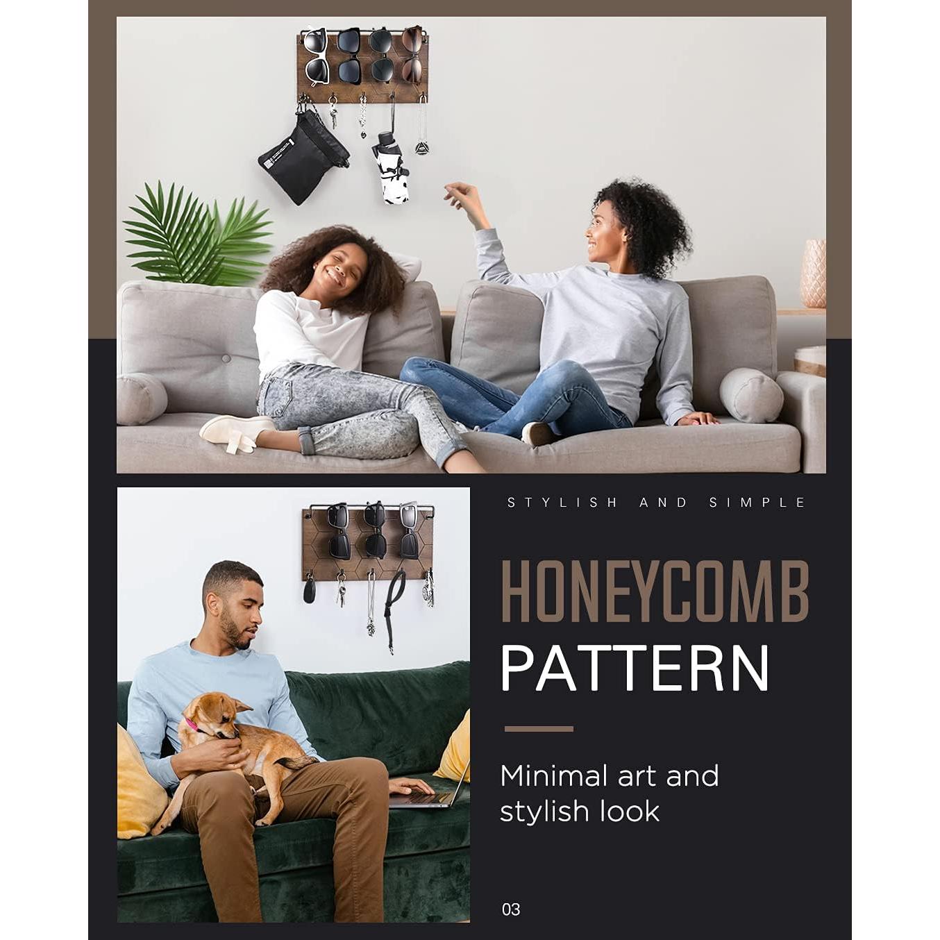 Organizador de Gafas de Sol y Llaves Emibele con 5 Ganchos