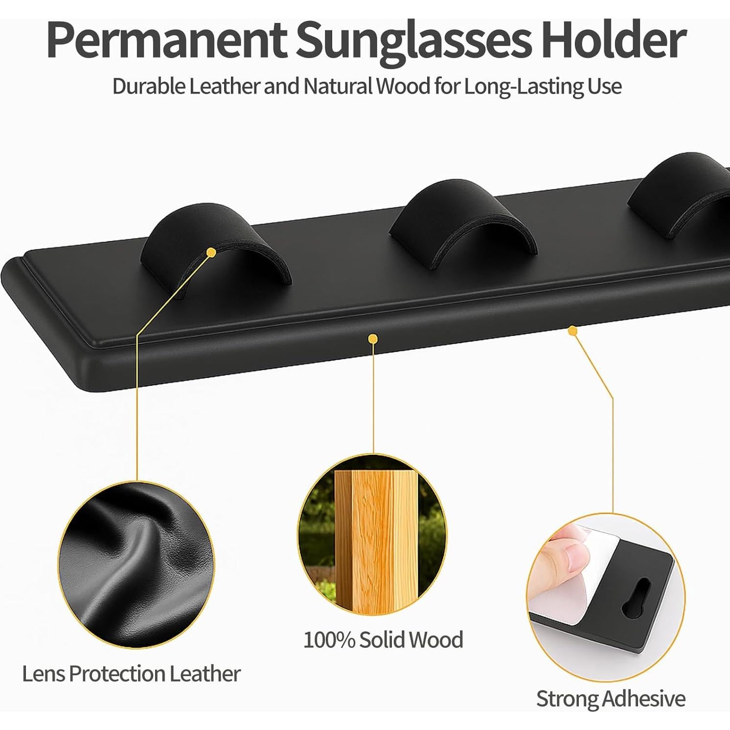 Organizador de Gafas de Sol Gelobo - Madera y Cuero, 2 Piezas